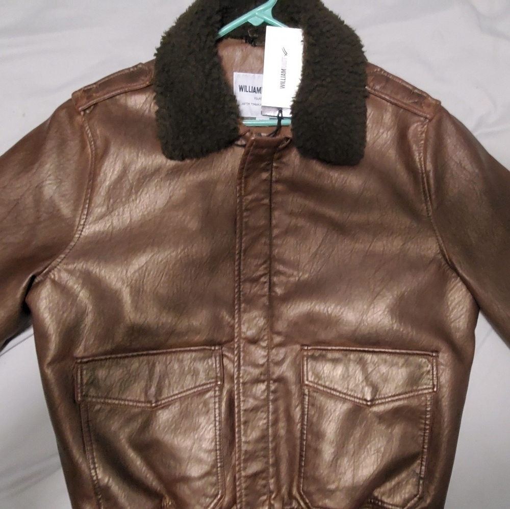 Brown William Rast Faux Leather Jacket